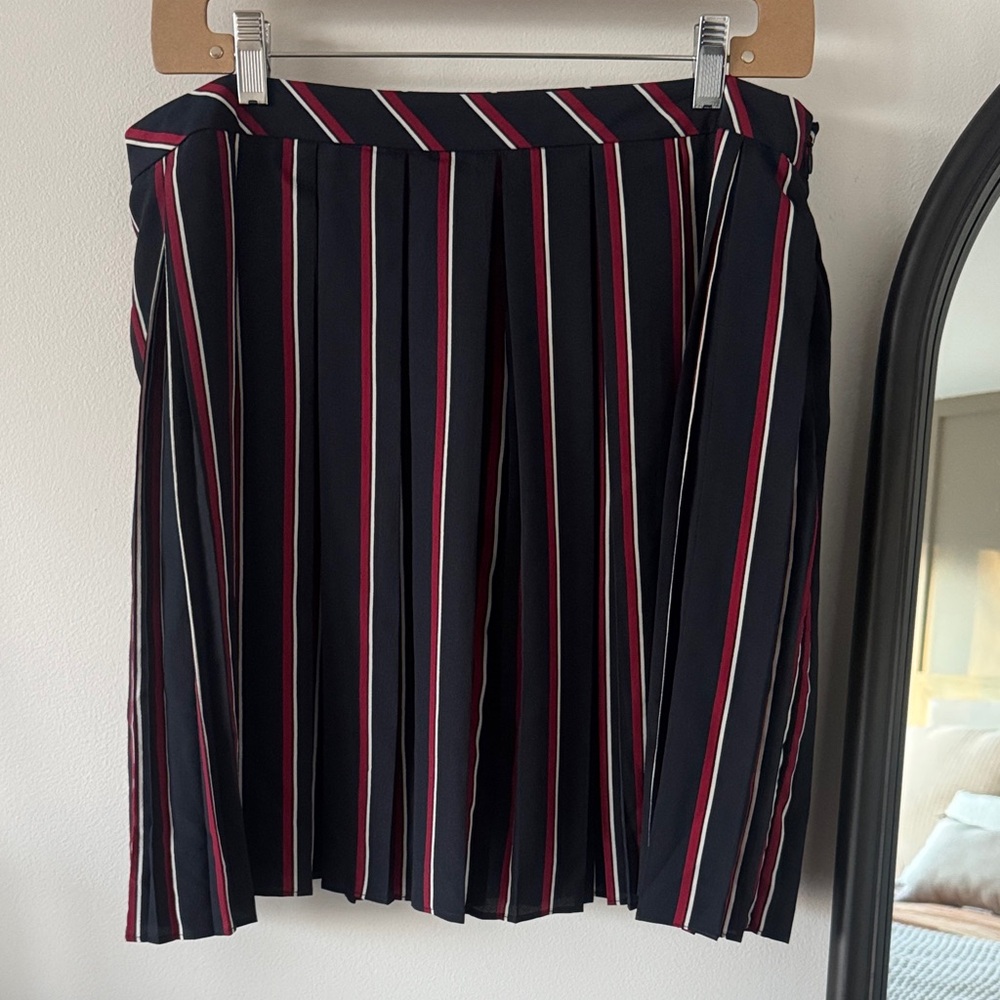 Banana Republic Black and Red Striped A-Line Skirt